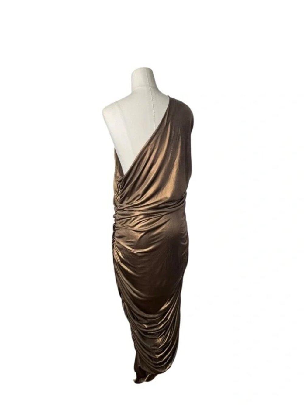 FASHION NOVA Kaelynn Metallic Midi Dress - Bronze - Picture 5 of 8